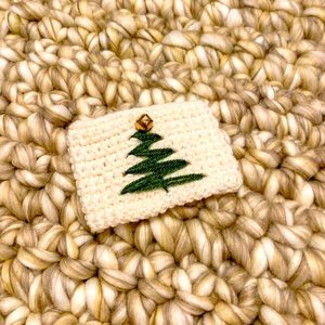 Crocheted coffee cozies.